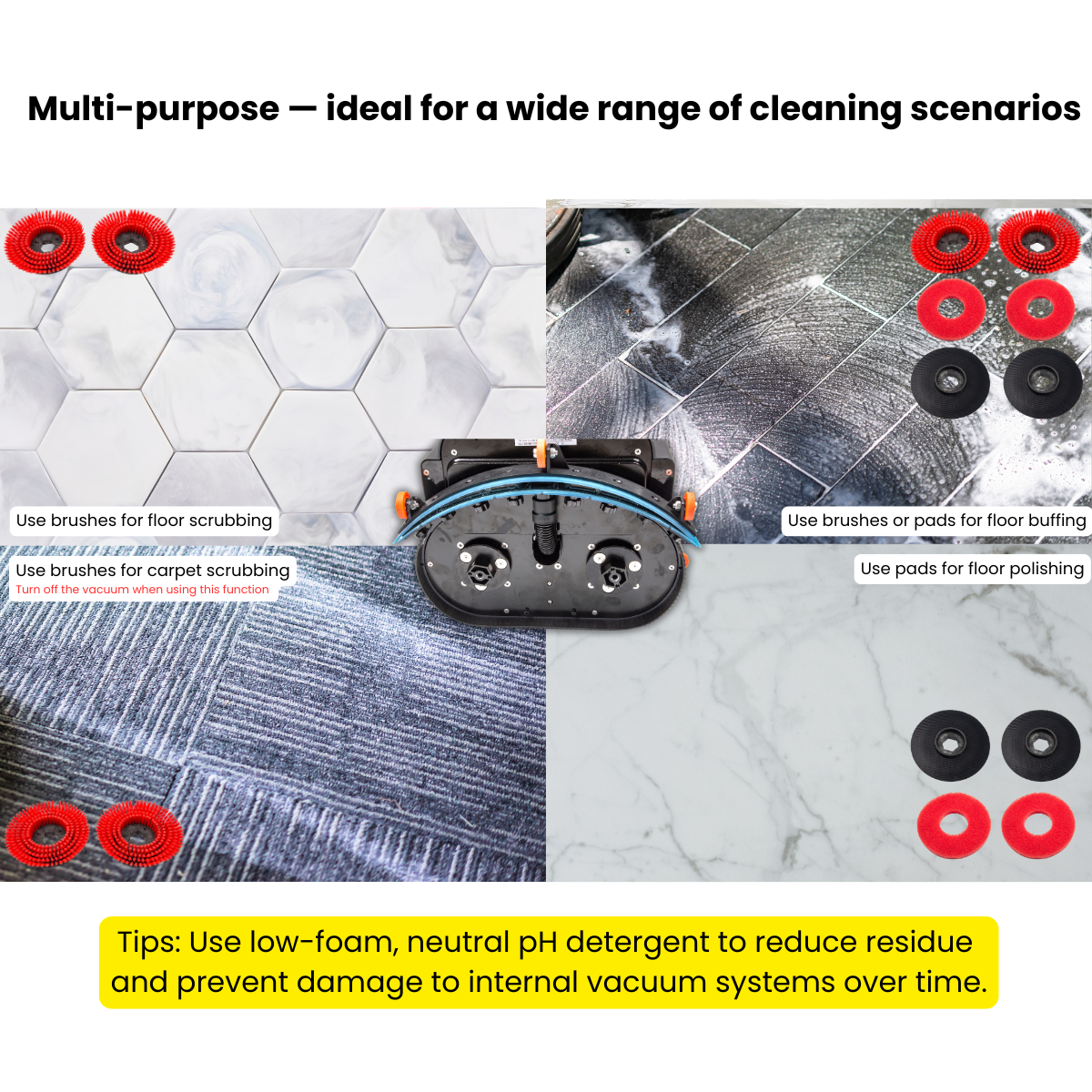 17" Walk-behind Floor Scrubber