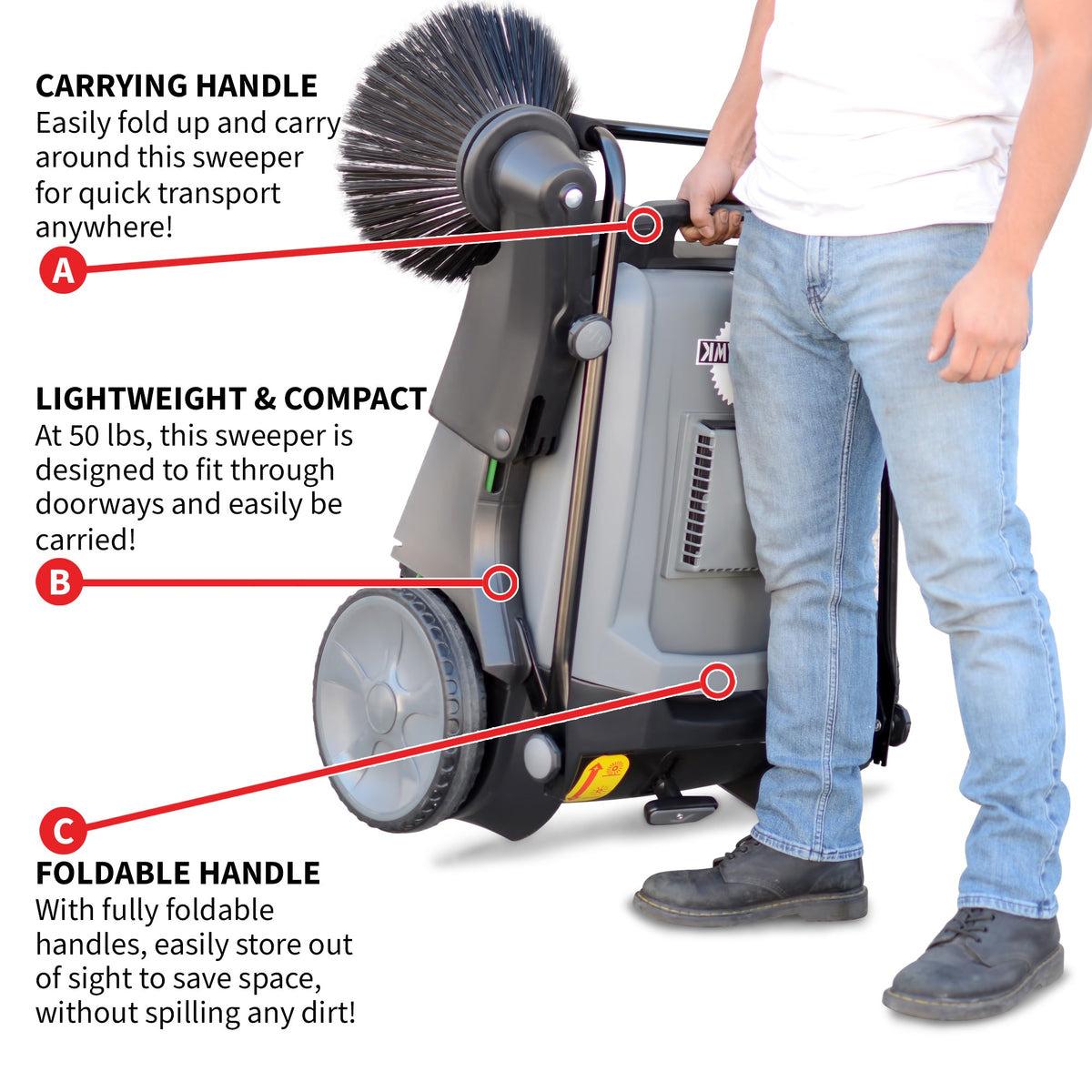 Commercial 38" Push Sweeper